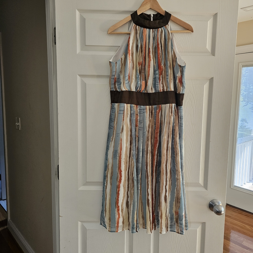 Ashley Stewart Multicolor Striped Midi Dress